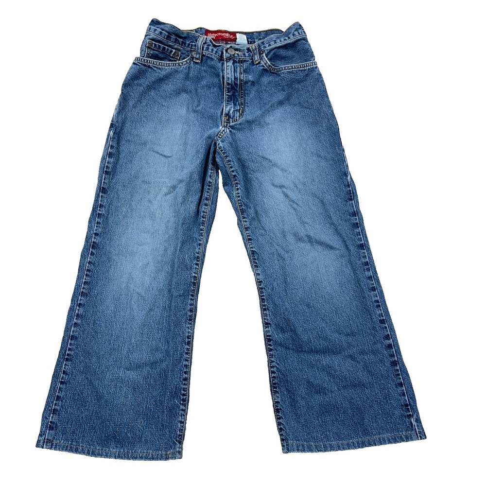Vintage Y2K Abercrombie & Fitch Jeans Boys 12 Bootcut Baggy Youth 26x22 *